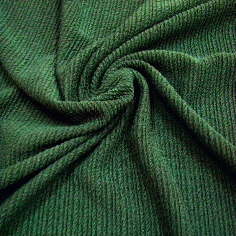 Polyester 2 Ways Spandex Fukuro Stripe Jacquard Textured Fabric - Hunter Green, Red, 49/50" Width