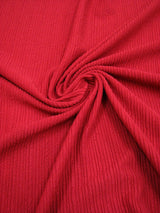 Polyester 2 Ways Spandex Fukuro Stripe Jacquard Textured Fabric - Hunter Green, Red, 49/50" Width