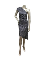 Polyester Fukuro Fabric - Tribal Foil Design, Black/Silver, Black/Gold, 54 To 56 Inches Wide
