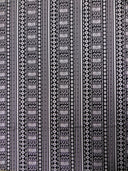 Polyester Fukuro Fabric - Tribal Foil Design, Black/Silver, Black/Gold, 54 To 56 Inches Wide