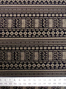 Polyester Fukuro Fabric - Tribal Foil Design, Black/Silver, Black/Gold, 54 To 56 Inches Wide