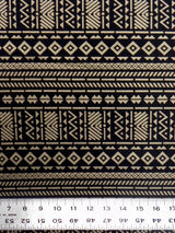 Polyester Fukuro Fabric - Tribal Foil Design, Black/Silver, Black/Gold, 54 To 56 Inches Wide