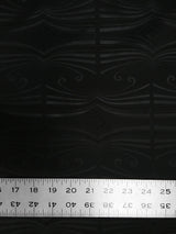 Polyester Textured Spandex Fabric - Matte Foil Abstract Design, Black, Pink, 56" To 58" Width