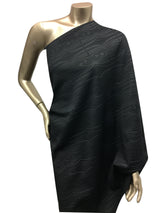 Polyester Textured Spandex Fabric - Matte Foil Abstract Design, Black, Pink, 56" To 58" Width