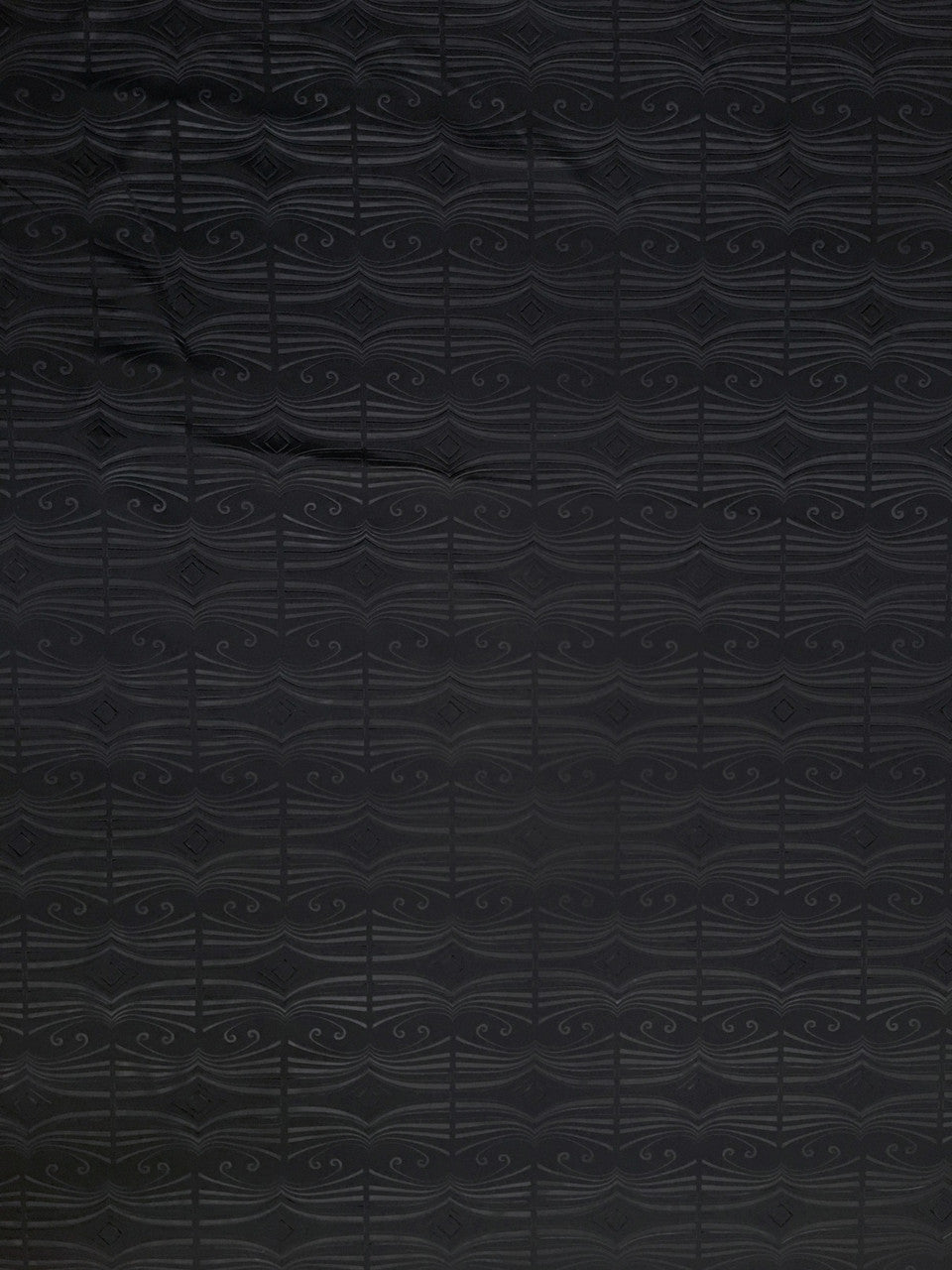 Polyester Textured Spandex Fabric - Matte Foil Abstract Design, Black, Pink, 56" To 58" Width