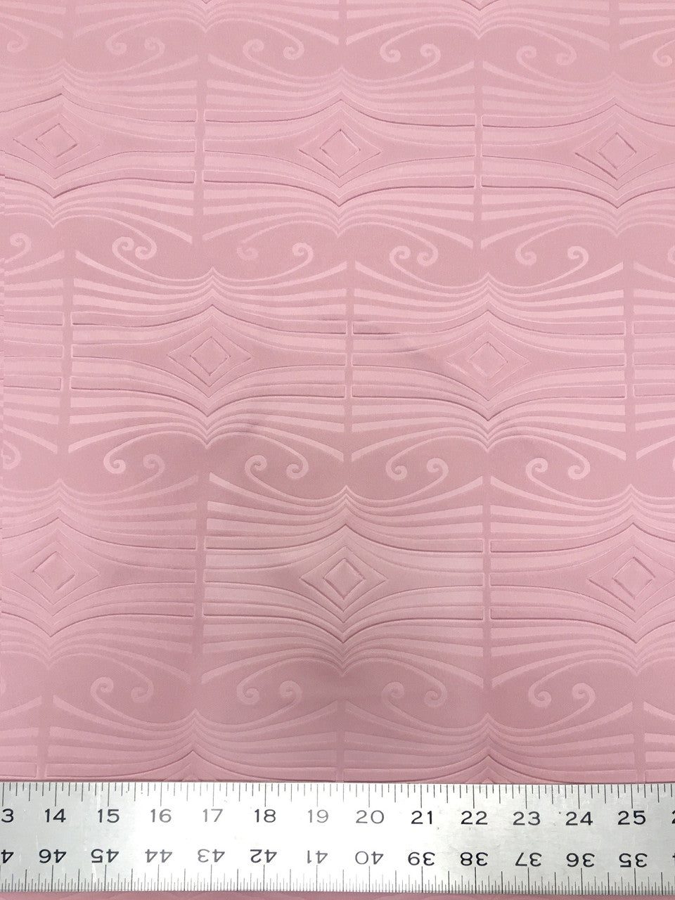 Polyester Textured Spandex Fabric - Matte Foil Abstract Design, Black, Pink, 56" To 58" Width
