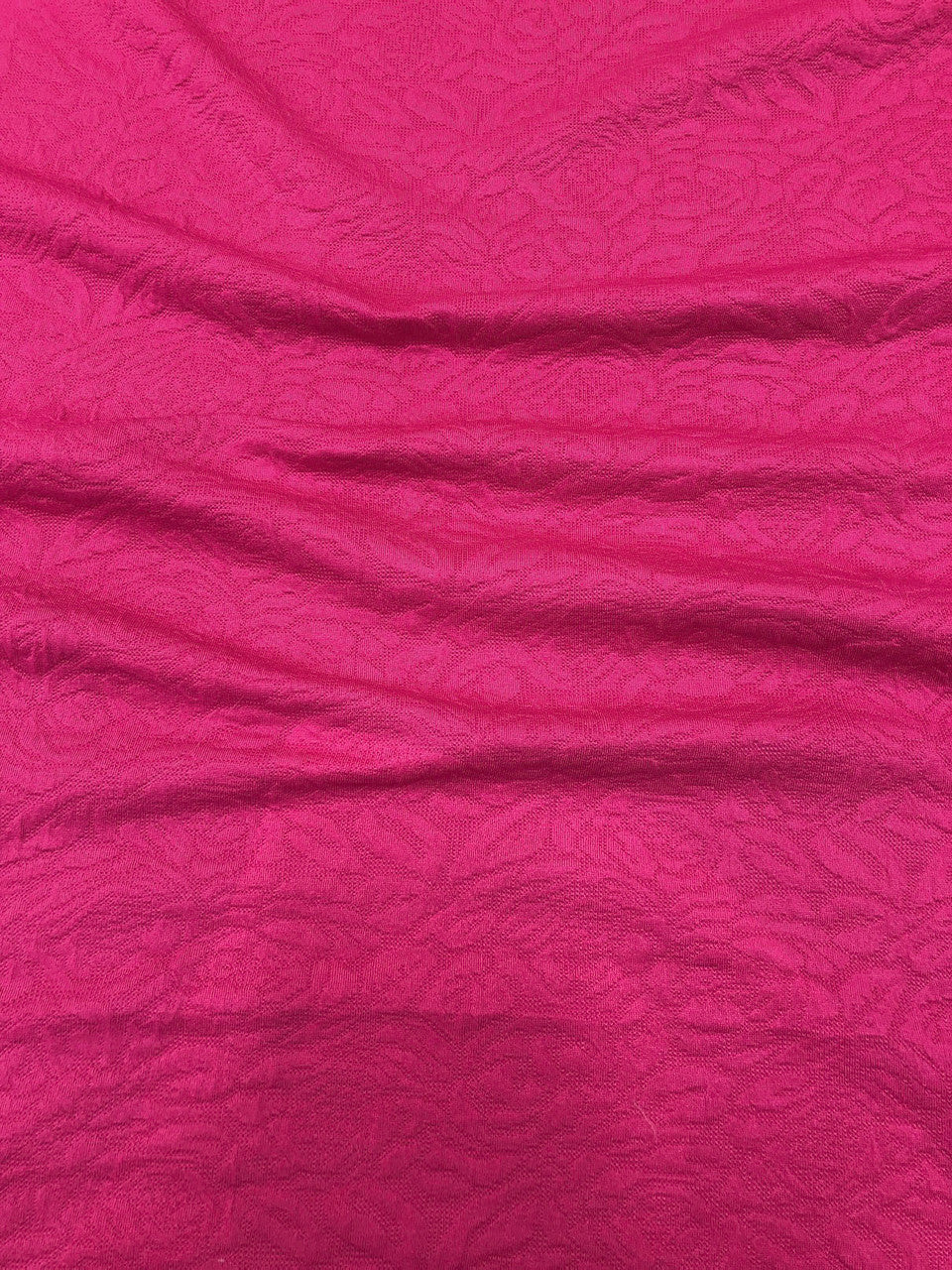 Floral Texture Design Polyester Spandex Fabric - Textured Floral, 60" Width