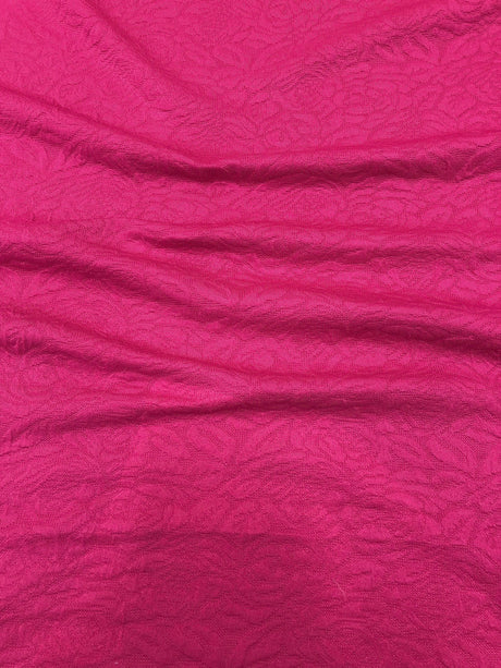 Floral Texture Design Polyester Spandex Fabric - Textured Floral, 60" Width