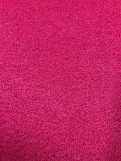 Floral Texture Design Polyester Spandex Fabric - Textured Floral, 60" Width