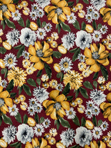 Mulit Floral Pattern Polyester Spandex Fabric - Multi Floral Pattern, 58-60" Width
