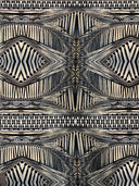 Abstract Rhomboid Design Polyester Spandex Fabric - Rust, Grey, 58-60" Width