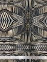 Abstract Rhomboid Design Polyester Spandex Fabric - Rust, Grey, 58-60" Width