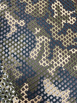 Camouflage Design Polyester Spandex Fabric - Camouflage, See Through Diamond Mesh, 0.5" Hole Size, 56"-58" Width