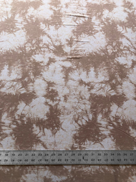 Polyester Spandex ITY Matte Jersey Fabric - Tie Dye, Turquoise, Taupe, 58-60" Width
