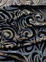 Swirl Hologram Snake Design Foil Polyester Spandex Velvet Fabric - Holo Black, Snake Scale Holographic Design, 58"-60" Width