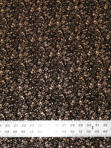 Small Rib Textured Fukuro Polyester Spandex Fabric - Small Dots Shiny Foil, Copper, Silver, 58" Width