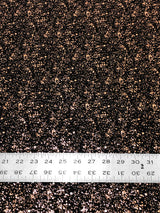 Small Rib Textured Fukuro Polyester Spandex Fabric - Small Dots Shiny Foil, Copper, Silver, 58" Width