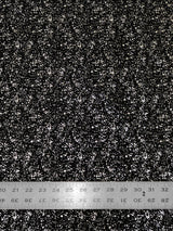 Small Rib Textured Fukuro Polyester Spandex Fabric - Small Dots Shiny Foil, Copper, Silver, 58" Width