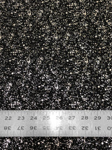 Small Rib Textured Fukuro Polyester Spandex Fabric - Small Dots Shiny Foil, Copper, Silver, 58" Width