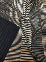Textured 4X4 Ribbed Polyester Spandex Fabric - Gold Foil Stripes, Oatmeal, Black, Charcoal