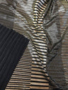 Textured 4X4 Ribbed Polyester Spandex Fabric - Gold Foil Stripes, Oatmeal, Black, Charcoal