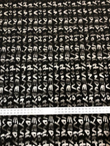 Big Letter Design Polyester Spandex Fabric - Dull Matte Black/Silver Foil, White, Black, Blue, 58" To 60" Width