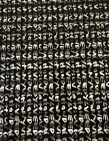 Big Letter Design Polyester Spandex Fabric - Dull Matte Black/Silver Foil, White, Black, Blue, 58" To 60" Width