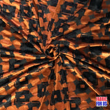 Brush Squares Design Burnout Velvet Stretch Fabric - Rust/Sage, See Thru, 58"/60" Width