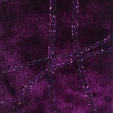 Strands Glitter Design Burnout Velvet Stretch Fabric - Navy, Plum, Glitter Strand Design, 58/60" Width
