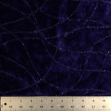 Strands Glitter Design Burnout Velvet Stretch Fabric - Navy, Plum, Glitter Strand Design, 58/60" Width