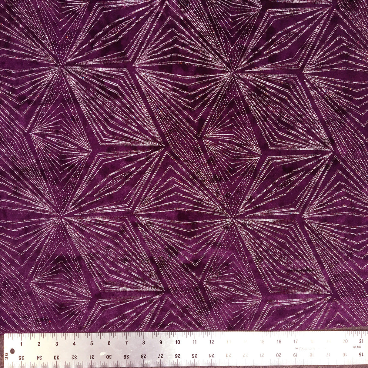 Diagonal Pattern Glitter Design Stretch On Burnout Velvet Fabric - Black, Plum, Diagonal Linear Pattern, 58/60" Wide