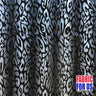 Leopard Spots In Waves Polyester Stretch Fabric - Black/Silver, Black/Copper, Leopard Spots Pattern, 58" Width