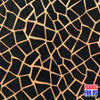Giraffe Patch Stretch Design Burnout Velvet Poly-Spandex Fabric - Giraffe Patch, Black, Brown (Nude), 58" Width