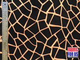 Giraffe Patch Stretch Design Burnout Velvet Poly-Spandex Fabric - Giraffe Patch, Black, Brown (Nude), 58" Width