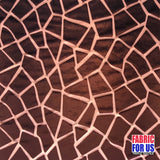 Giraffe Patch Stretch Design Burnout Velvet Poly-Spandex Fabric - Giraffe Patch, Black, Brown (Nude), 58" Width