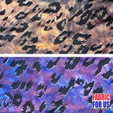 Leopard Spots Burnout Velvet Stretch Fabric - Purple/Brown Leopard Print, 58" Width