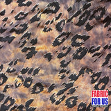 Leopard Spots Burnout Velvet Stretch Fabric - Purple/Brown Leopard Print, 58" Width