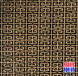 Greek Key Burnout Velvet Stretch Fabric - Tan And Brown Greek Key Pattern, 58" Width