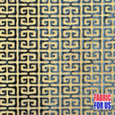 Greek Key Burnout Velvet Stretch Fabric - Tan And Brown Greek Key Pattern, 58" Width