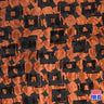 Brush Squares Design Burnout Velvet Stretch Fabric - Rust/Sage, See Thru, 58"/60" Width