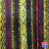 Python Snake Skin Poly-Spandex Fabric - Purple/Green Snake Skin Print, 58/60" Width
