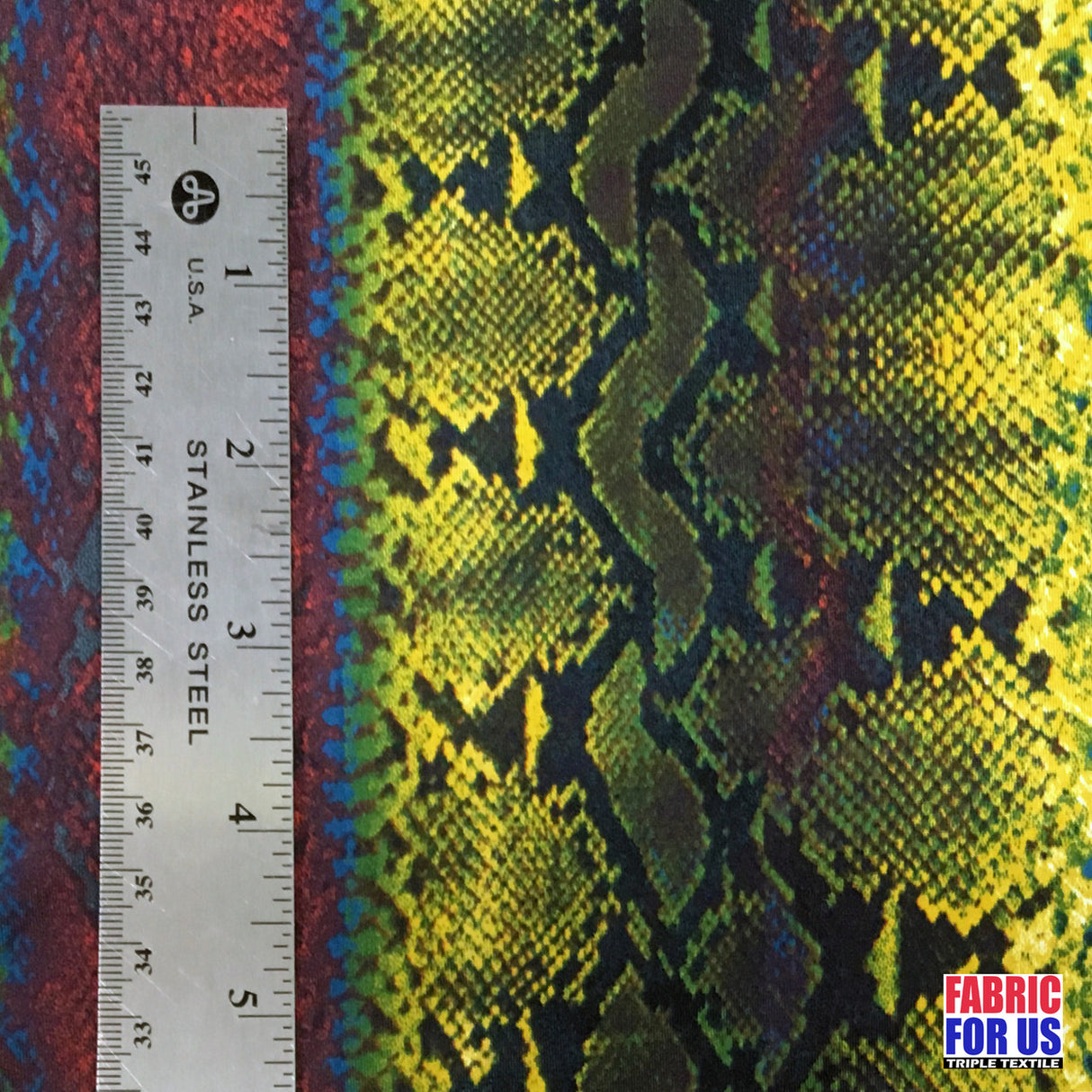 Python Snake Skin Poly-Spandex Fabric - Purple/Green Snake Skin Print, 58/60" Width