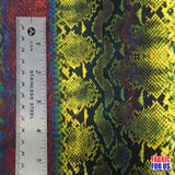 Python Snake Skin Poly-Spandex Fabric - Purple/Green Snake Skin Print, 58/60" Width