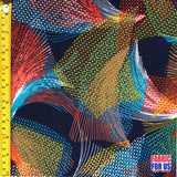 Spiral Fan Multi-Color Stretch Poly-Spandex Fabric - Swirl Fan Print, Multi-Color, 58" Width
