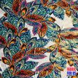Peacock Feathers Strand Stretch Poly-Spandex Fabric - Red, Green, Micro Brush Tones, 58" Width