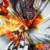 Ars Longa Vita Brevis Rome Print Design Stretch Fabric - Roman Print, 58" Width