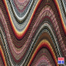Waves Tidal Stretch Fabric - Aqua, Brown, Gold Lining, Multi-Color Wave Design, 58" Width