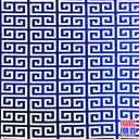 Greek Key Print Design Poly-Spandex Fabric - Navy/Pink Greek Key, 58" Width