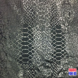 Snake Skin Black Tone On Tone Stretch Poly-Spandex Fabric - Black Snake Skin, 58" Width