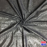 Snake Skin Black Tone On Tone Stretch Poly-Spandex Fabric - Black Snake Skin, 58" Width